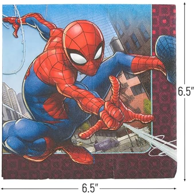 511860 SPIDER-MAN "WEBBED WONDERLUNCHEON NAPKINS, 16 PCS, PARTY FAVOR - Image 2